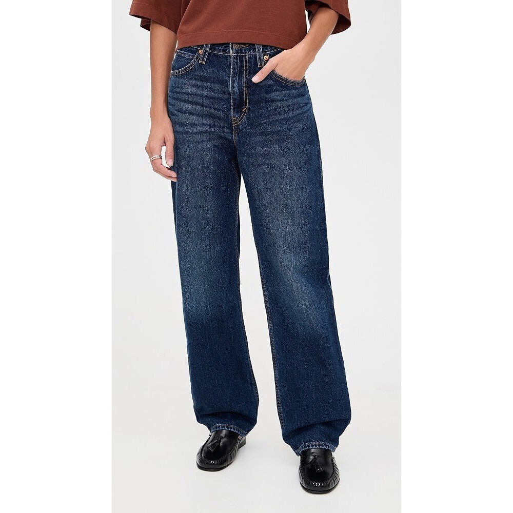 Levi's Premium Dad Jeans Women's 25x30 Blue Denim Stretch Straight Leg RED918